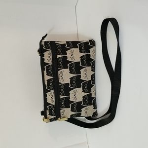 Danny K Black & Gray Cat Crossbody/Waist Pack
